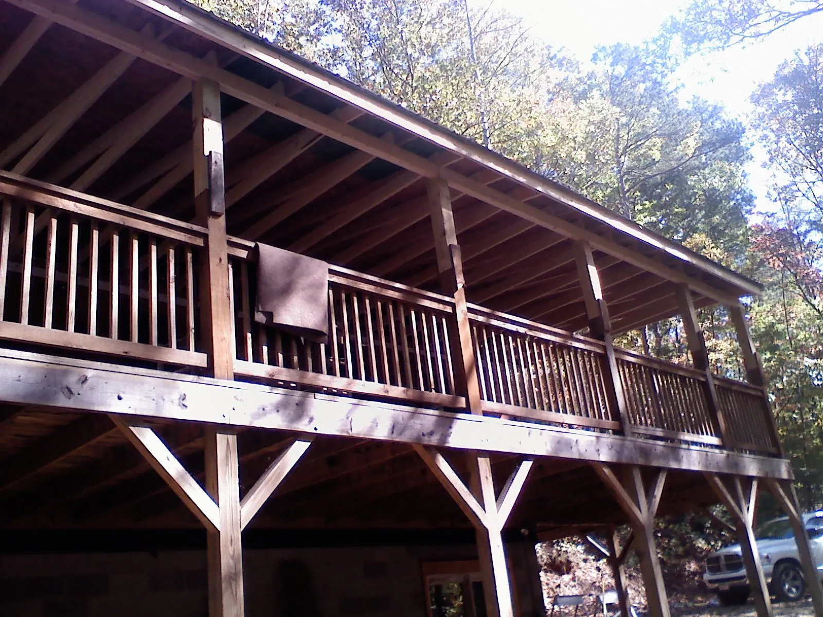 Timber framing under a new elevated porch and deck — Roof Leak Repair in Vernonia by Roofing Brothers